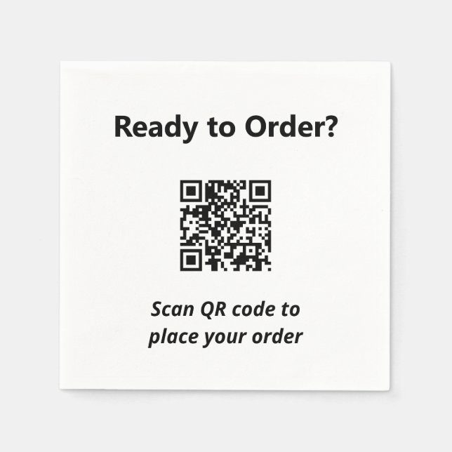 Serviette En Papier QR Code Café Napkin (Devant)