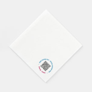 Serviette En Papier QR Code Scan Custom Text Napkins Choose Colonnes