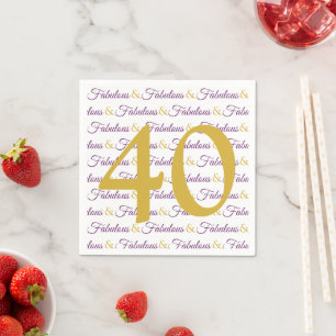 Serviette En Papier Quarante et Fabuleux Élégante fête d'anniversaire