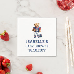 Serviette En Papier Quarterback Football Teddy Bear Baby shower