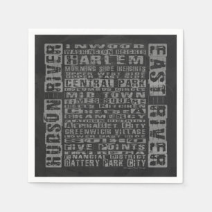 Serviette En Papier Quartiers de New York en gris