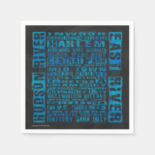 Serviette En Papier Quartiers NYC Bleu