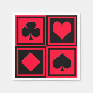 Serviette En Papier Quatre costumes de carte