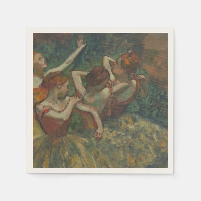 Serviette En Papier Quatre danseuses, peinture impressionniste, Edgar  (Devant)