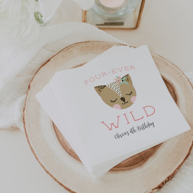 Serviette En Papier Quatre Ever Wild | Woodland Boho Anniversaire de e (Créateur téléchargé)