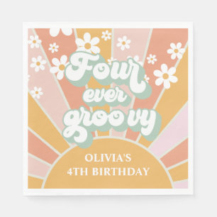 Serviette En Papier Quatre Jour Super Retro Sunshine Daisy anniversair