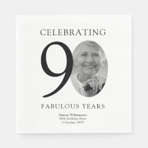 Serviette En Papier Quatre-vingt-dix ans fabuleux 90e anniversaire