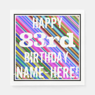 Serviette En Papier Quatre-vingt-troisième anniversaire vibrant et