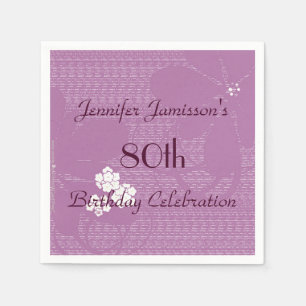 Serviette En Papier Quatre-vingtième fête d'anniversaire personnalis