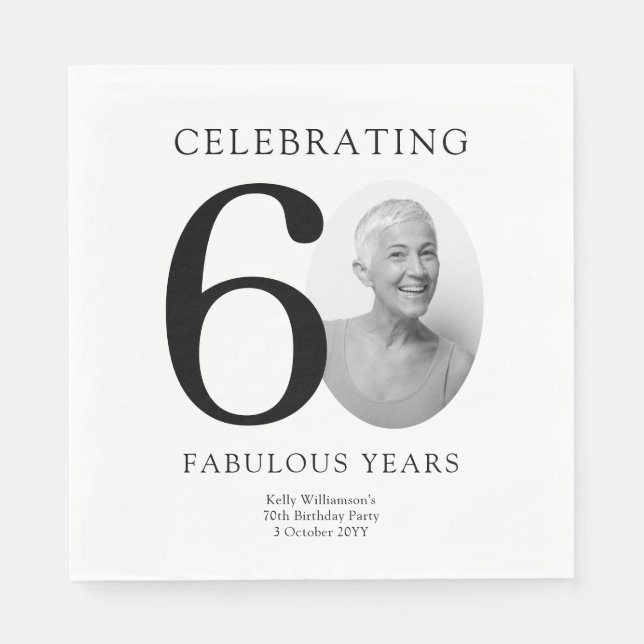 Serviette En Papier Quatre-vingts ans fabuleux 80e anniversaire (Devant)