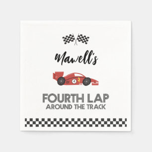 Serviette En Papier Quatrième Tour Autour de la Course de Voiture Anni