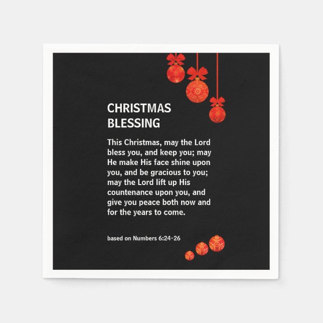 Serviette En Papier QUE LE SEIGNEUR VOUS BÉNISSE Numéros 6 Fête de Noë (Devant)