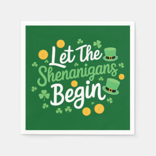 Serviette En Papier Que les bêtises commencent Drôle de St Patrick