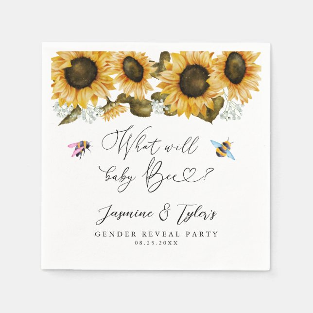 Serviette En Papier Que va révéler le genre Baby Bee (Devant)