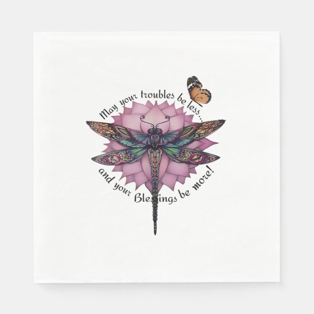 Serviette En Papier Que Vos Problèmes Soient Moins Graves Et Votre Bén (Devant)