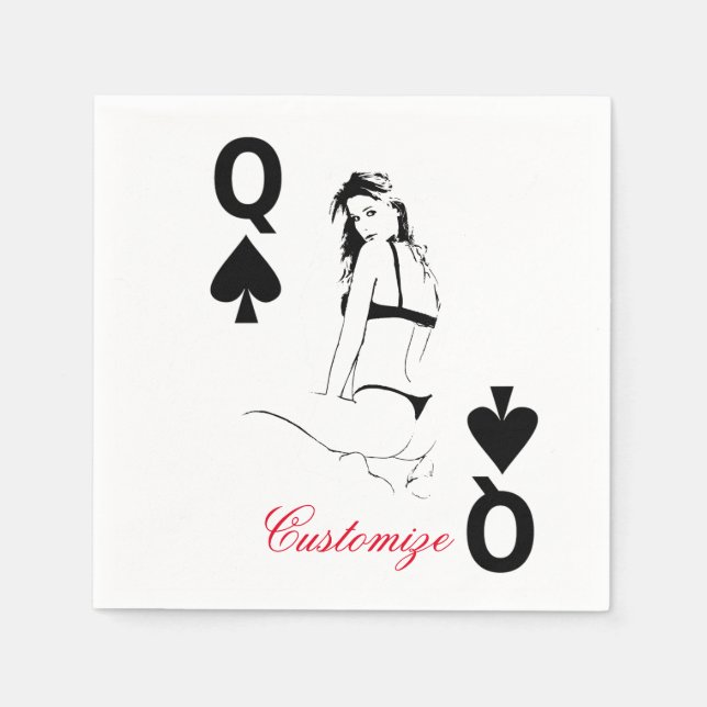 Serviette En Papier Queen of Spades Bikini Girl Thunder_Cove (Devant)