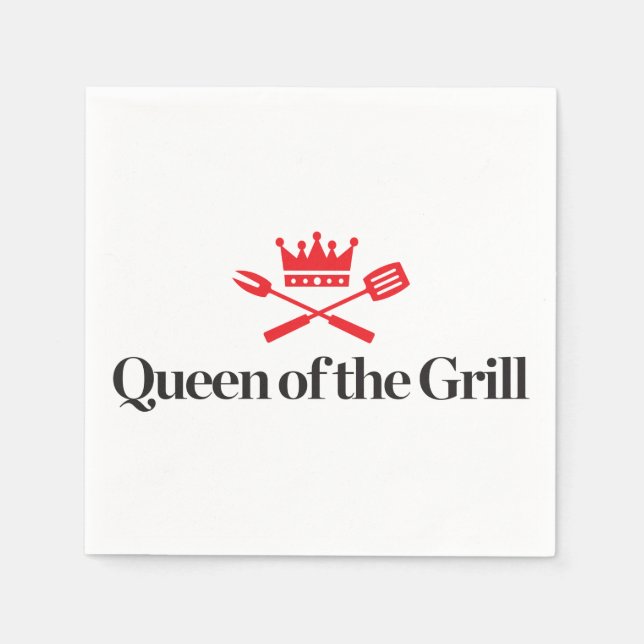 Serviette En Papier Queen of the Grill (Devant)