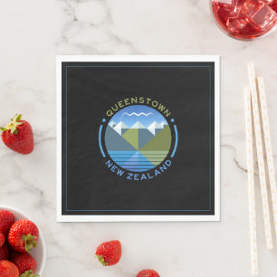 SERVIETTE EN PAPIER QUEENSTOWN SOUTH ISLAND NOUVELLE-ZÉLANDE NAPKIN