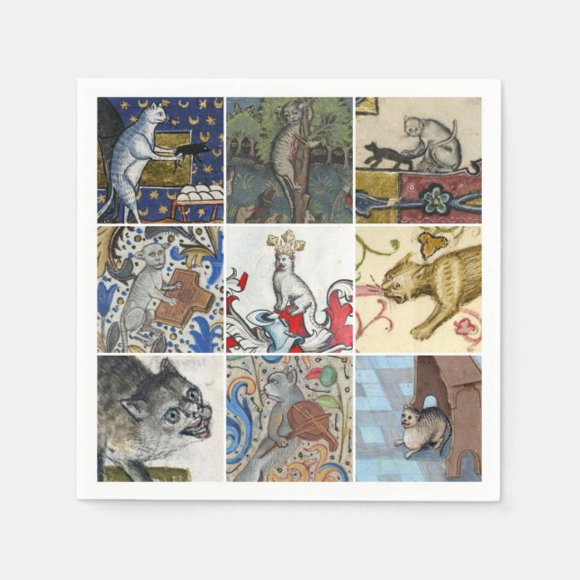 Serviette En Papier Quel Chat Médiéval Êtes-Vous Aujourd'Hui ? (Devant)