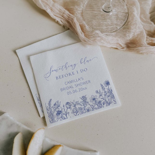 Serviette En Papier Quelque chose de bleu avant de faire Fête des mari (Créateur téléchargé)