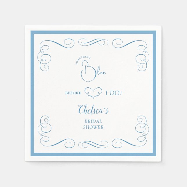 Serviette En Papier Quelque chose de bleu avant de faire une élégante  (Devant)