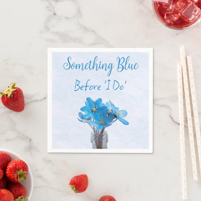 Serviette En Papier Quelque chose de bleu avant ma douche de mariée (En situation)