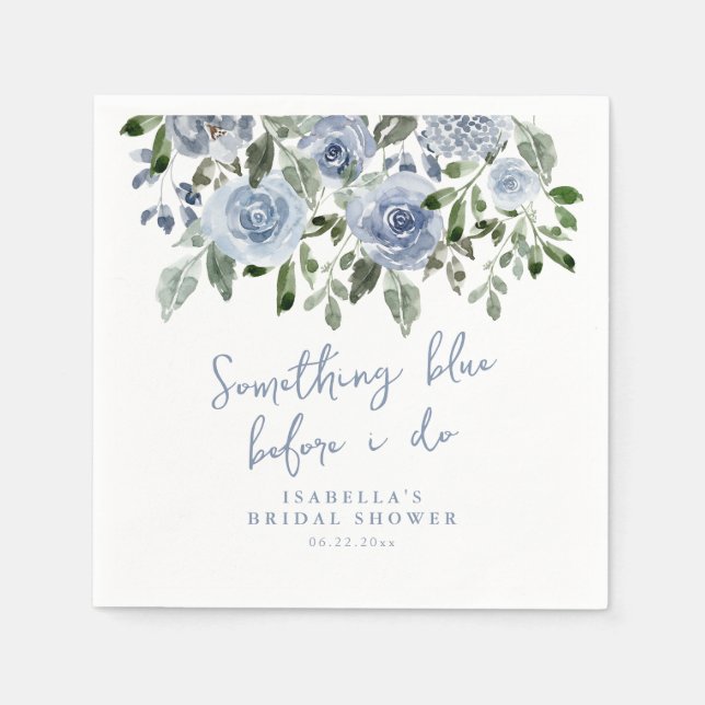 Serviette En Papier Quelque chose de bleu avant que je ne fasse servie (Devant)