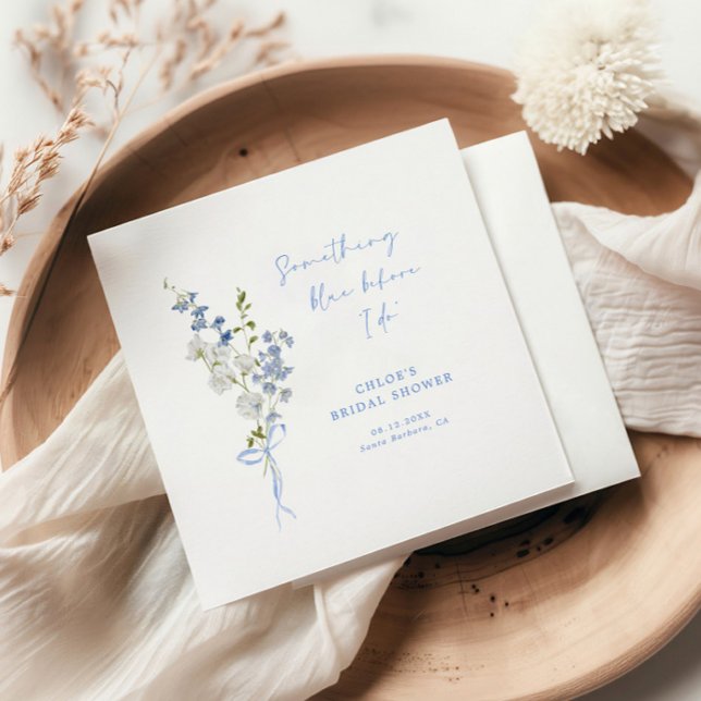 Serviette En Papier Quelque Chose de Bleu Bouquet de Fleurs Sauvages B (Créateur téléchargé)