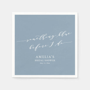 Serviette En Papier Quelque Chose De Bleu Dusty Blue Baby Shower Class