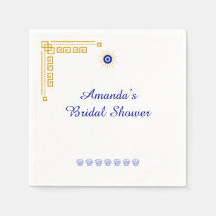 Serviette En Papier Quelque chose de bleu et de grec pour une fête pré
