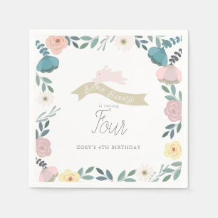Serviette En Papier Quelques Bunny Floral Garden Girl Anniversaire Bla