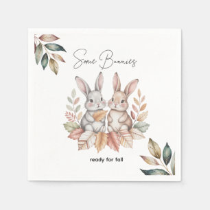 Serviette En Papier Quelques lapins prêts pour l'automne