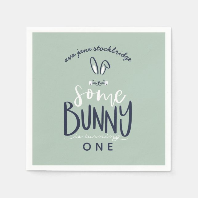 SERVIETTE EN PAPIER QUELQUES NAPKINS DE FÊTE D'ANNIVERSAIRE DE BUNNY (Devant)