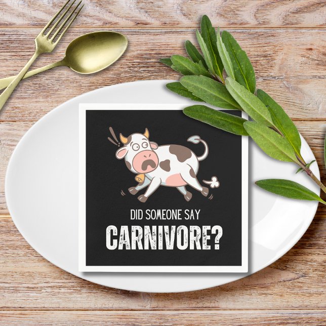 Serviette En Papier Quelqu'Un A Dit Carnivore Drôle Amateur De Viande (Did Someone Say Carnivore? Paper Napkin. Great for backyard BBQ. Order today!)
