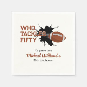 Serviette En Papier Qui s'attaque Cinquante Funny Football 50e Anniver