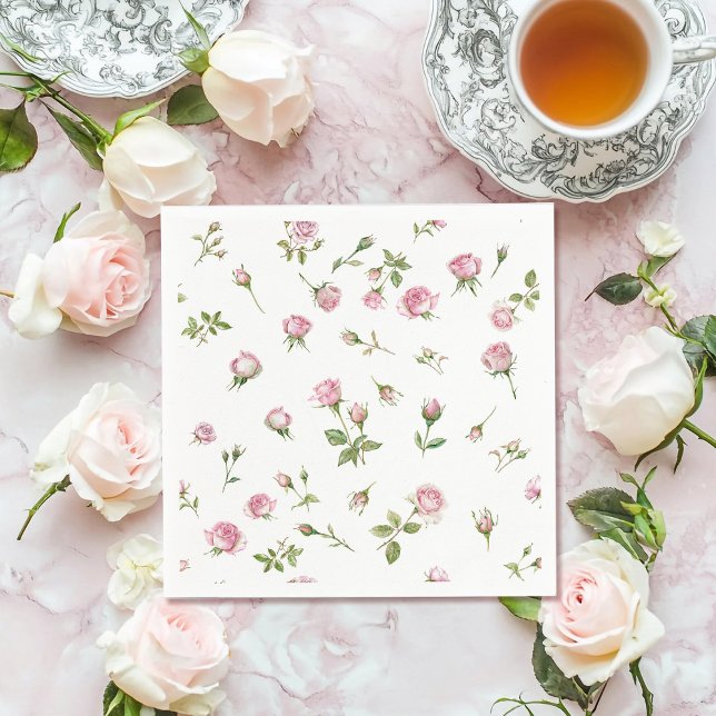 Serviette En Papier Quinceanera Blush Rose Anniversaire (Créateur téléchargé)