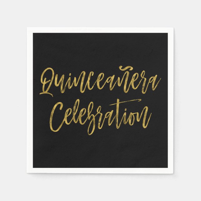 Serviette En Papier Quinceanera Célébration 15e Anniversaire serviette (Devant)