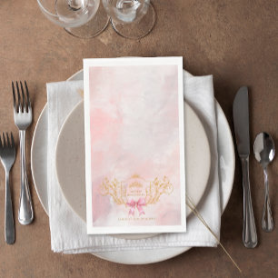 Serviette En Papier Quinceanera Couronne rose classique personnalisé