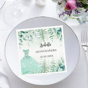 Serviette En Papier Quinceanera eucalyptus bois vert