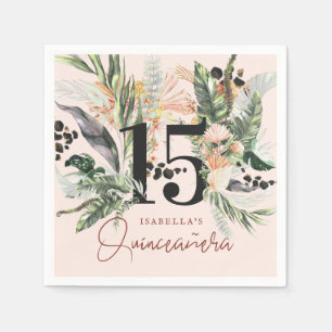 Serviette En Papier Quinceañera   Verdure & Terra Cotta Jungle