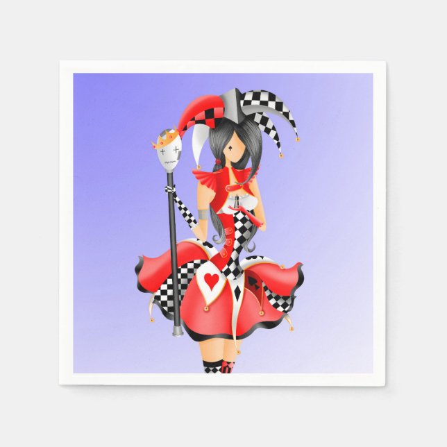 Serviette En Papier Quirky Jester et marionnettes king (Devant)