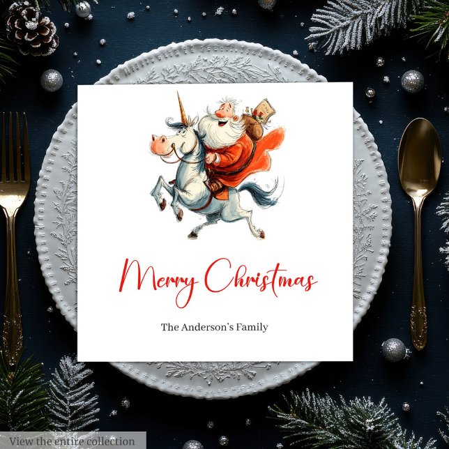 Serviette En Papier Quirky Santa Claus Funny Christmas Dinner Napkins (Quirky Santa Claus Funny Christmas Dinner Napkins)