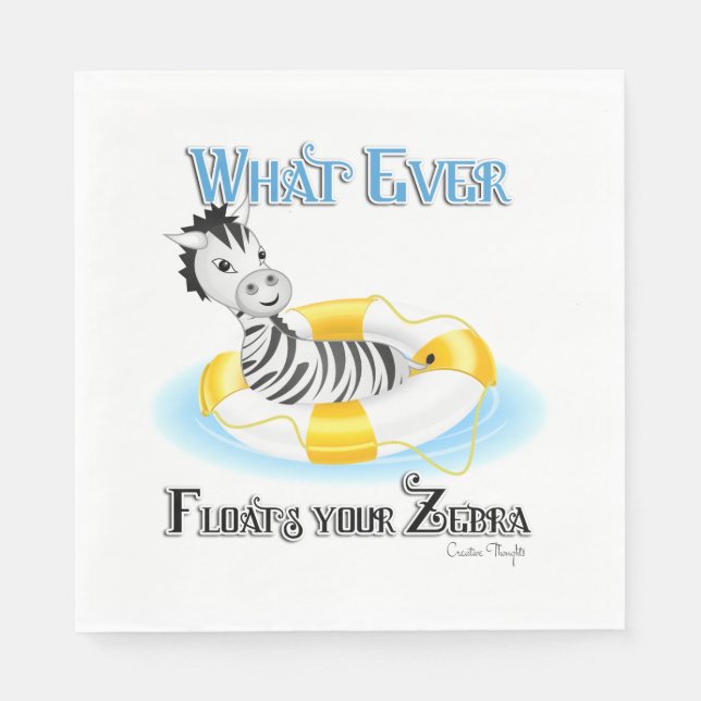 Serviette En Papier Quoi qu'il flotte votre Zebra 4 (Devant)