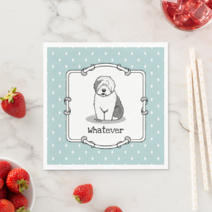 Serviette En Papier Quoi ? Vieux chien de mouton anglais (Grey 1) Drôl