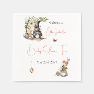 Serviette En Papier Rabbit blanc et souris de thé victorienne