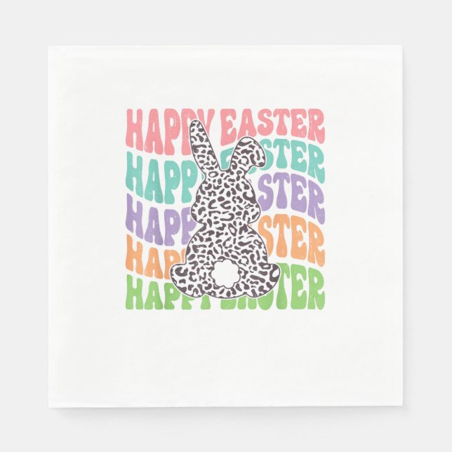 Serviette En Papier Rabbit de coucher de soleil rétro (Devant)