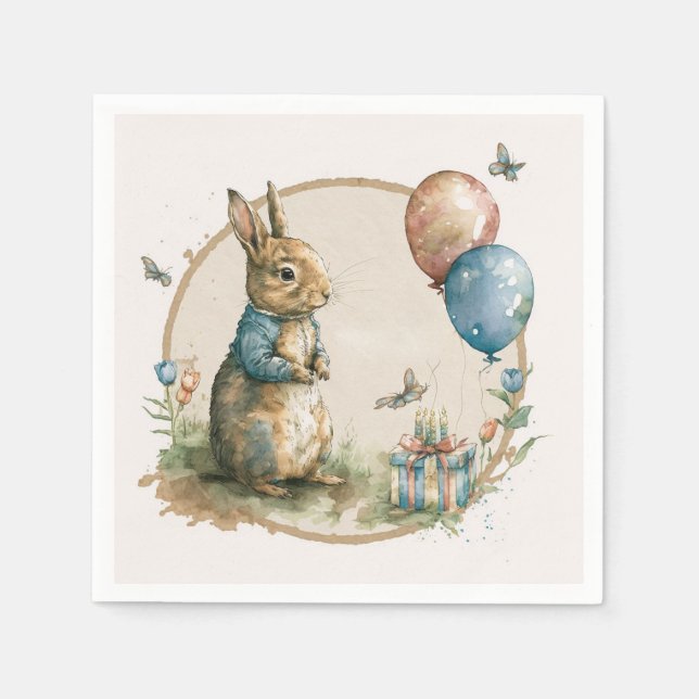 Serviette En Papier Rabbit Peter partie Napkins (Devant)