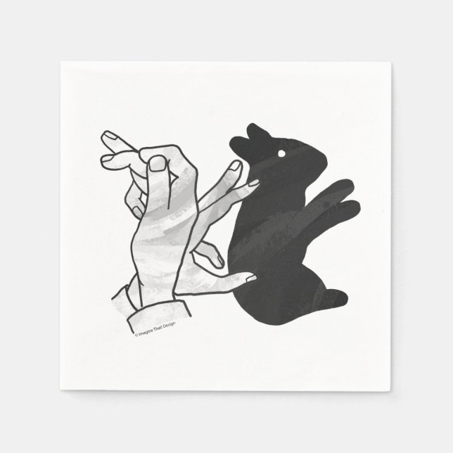 Serviette En Papier Rabbit Silhouette main (Devant)