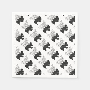 Serviette En Papier Rabbit Silhouette main