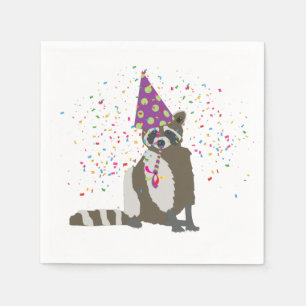 Serviette En Papier Raccoon - Animaux ayant une fête